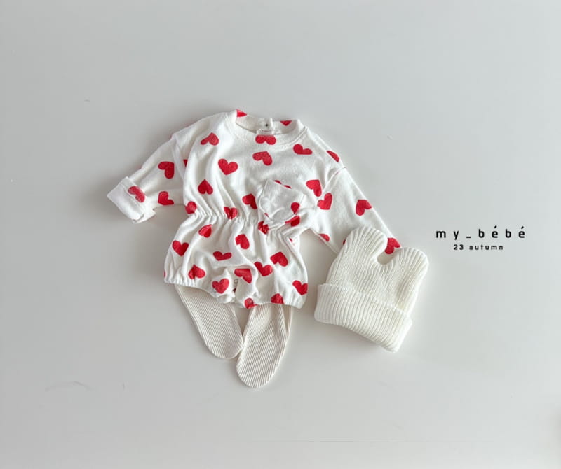 My Bebe - Korean Baby Fashion - #babygirlfashion - Apple Heart Bodysuit - 7
