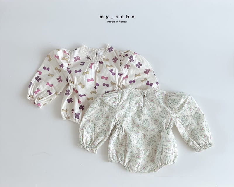 My Bebe - Korean Baby Fashion - #babygirlfashion - Ribbon Bodysuit - 6