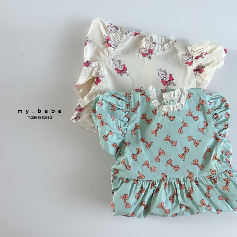 My Bebe - Korean Baby Fashion - #babygirlfashion - Paint Lace One-piece - 3