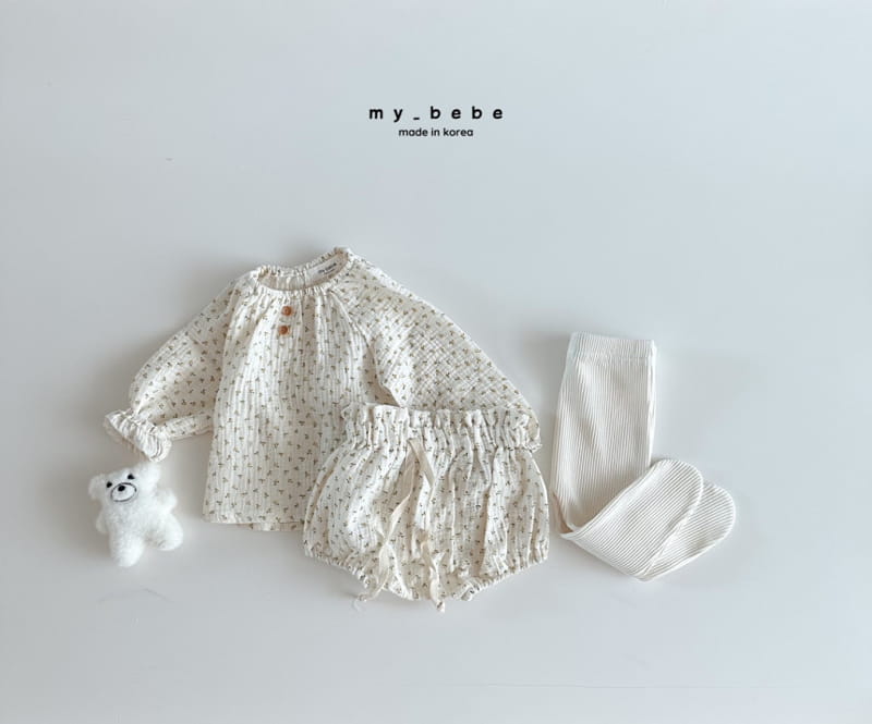 My Bebe - Korean Baby Fashion - #babylifestyle - Fall Bloomer Top Bottom Set - 11