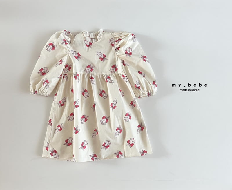 My Bebe - Korean Baby Fashion - #babygirlfashion - Paint Lace One-piece - 4