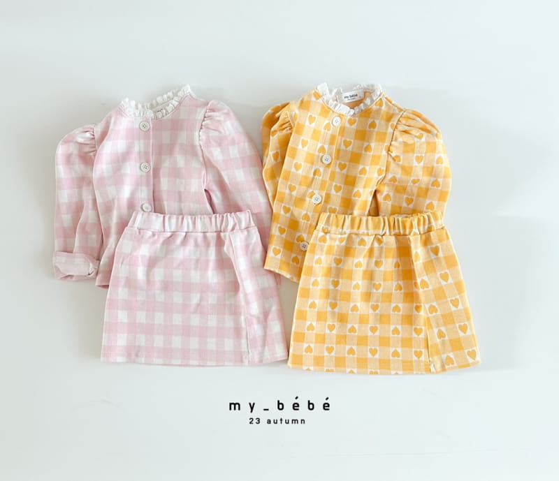 My Bebe - Korean Baby Fashion - #babyootd - Jacquard Top Bottom Set