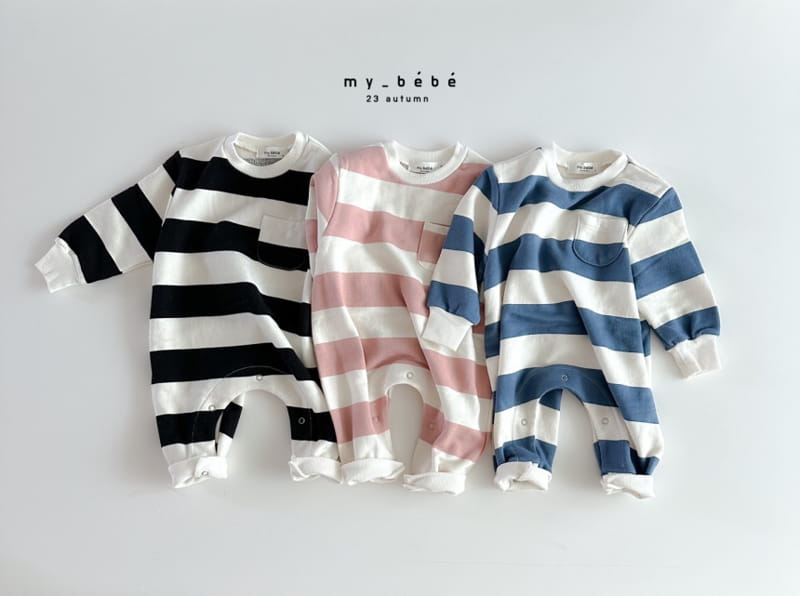 My Bebe - Korean Baby Fashion - #babyoutfit - Fall Stripes Bodysuit