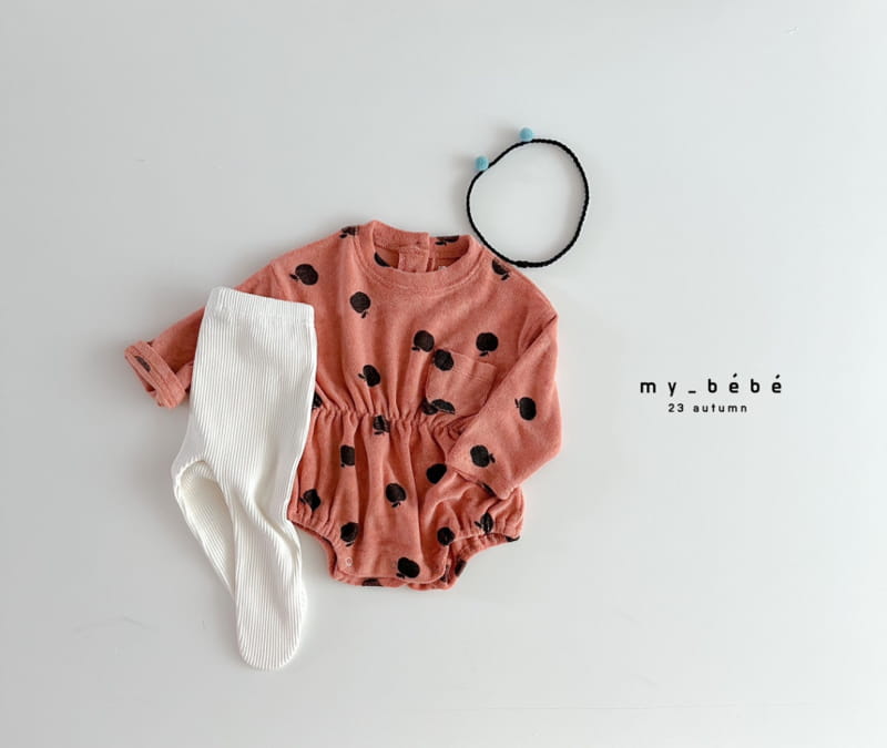My Bebe - Korean Baby Fashion - #babyoutfit - Apple Heart Bodysuit - 12