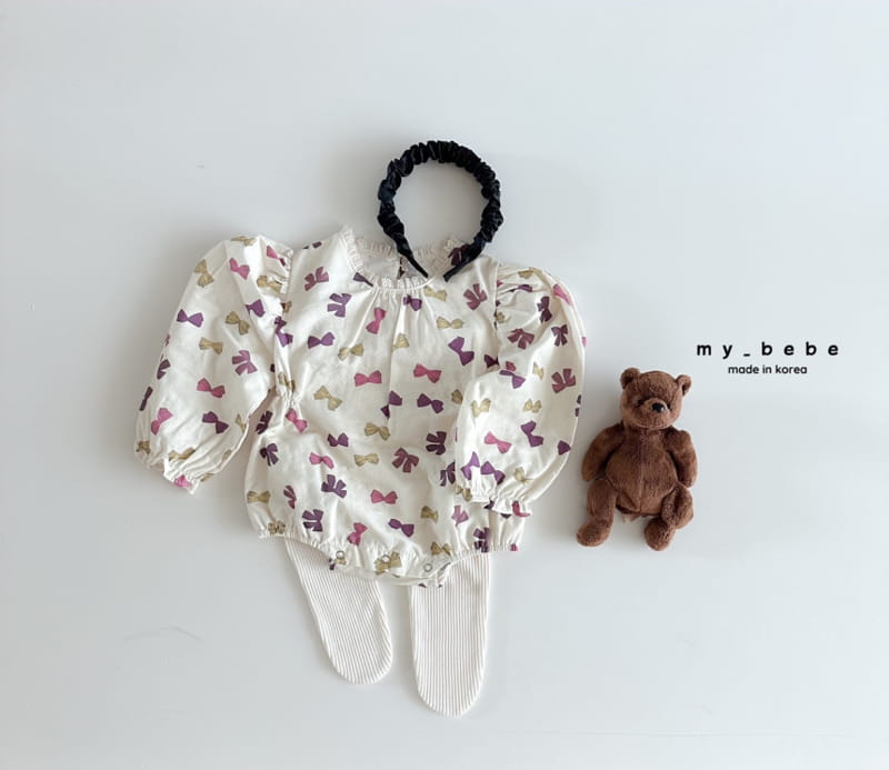My Bebe - Korean Baby Fashion - #babyoutfit - Ribbon Bodysuit - 10