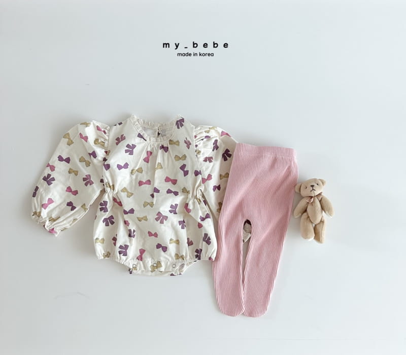 My Bebe - Korean Baby Fashion - #babyoutfit - Ribbon Bodysuit - 11