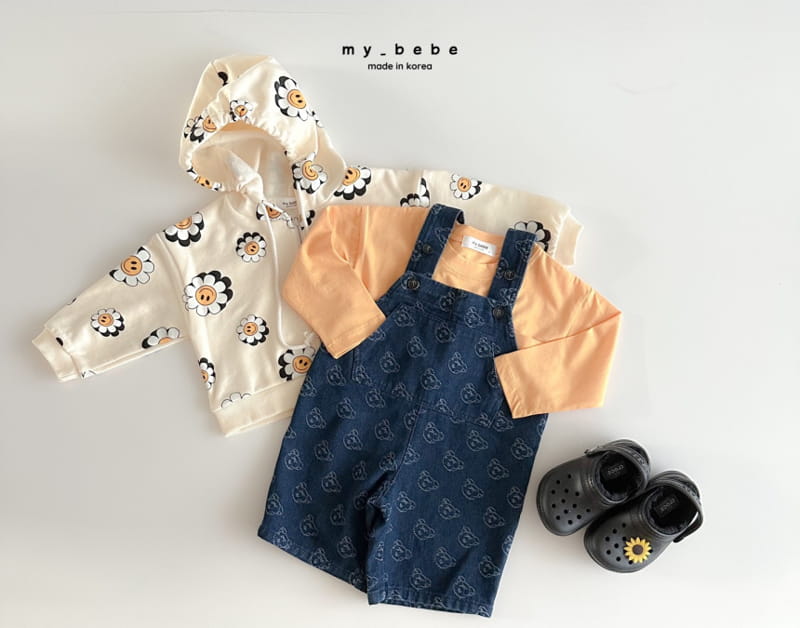 My Bebe - Korean Baby Fashion - #babyoutfit - Smile Dungarees Pants - 9