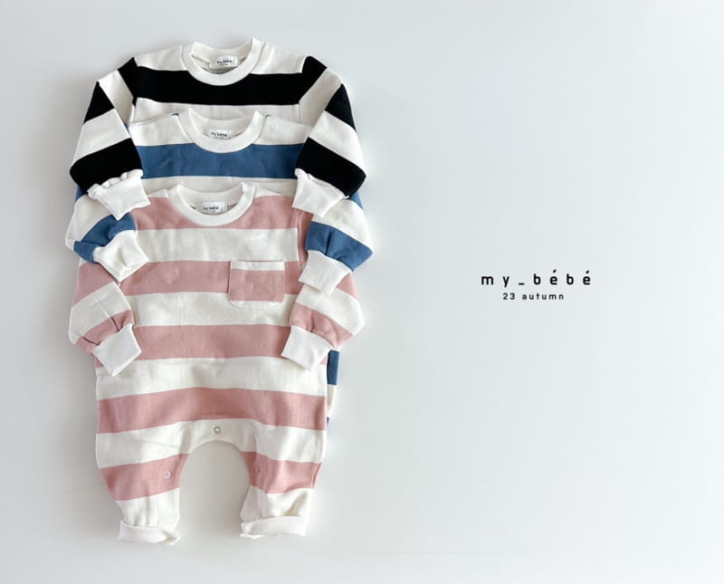 My Bebe - Korean Baby Fashion - #babywear - Fall Stripes Bodysuit - 2