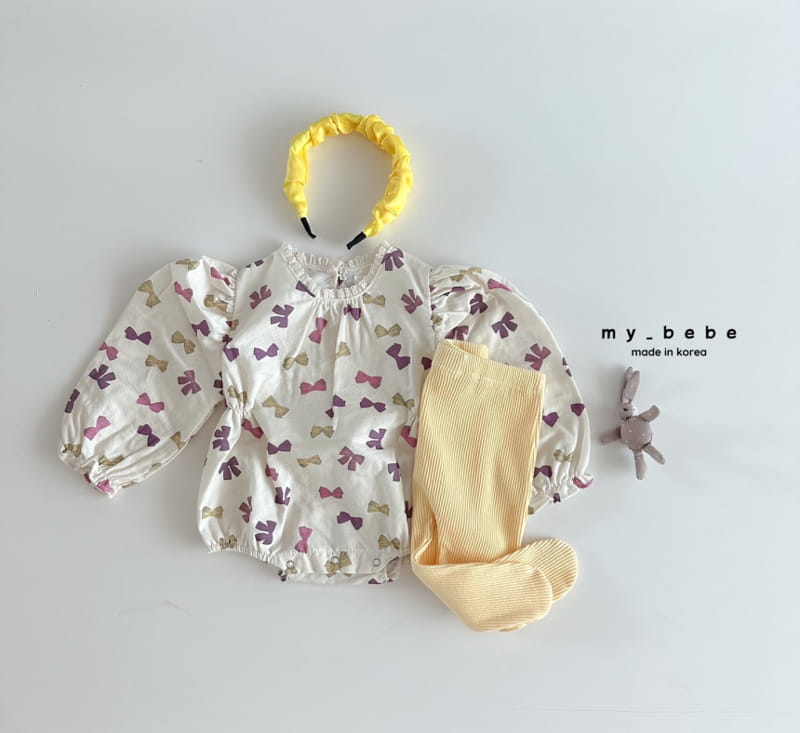 My Bebe - Korean Baby Fashion - #babywear - Ribbon Bodysuit - 12