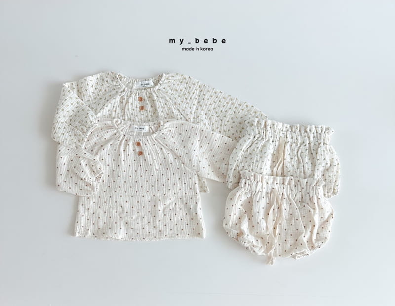 My Bebe - Korean Baby Fashion - #onlinebabyboutique - Fall Bloomer Top Bottom Set - 2