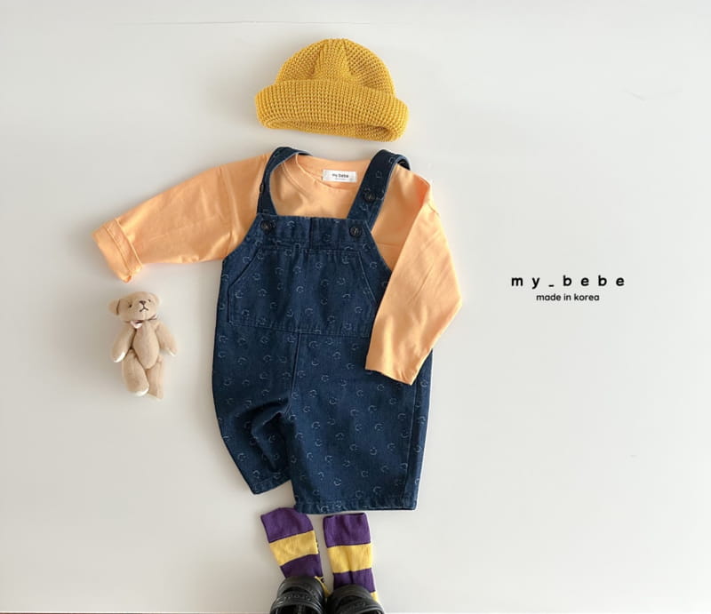 My Bebe - Korean Baby Fashion - #onlinebabyboutique - Smile Dungarees Pants - 12