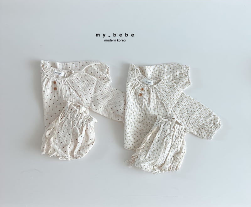 My Bebe - Korean Baby Fashion - #onlinebabyshop - Fall Bloomer Top Bottom Set - 3