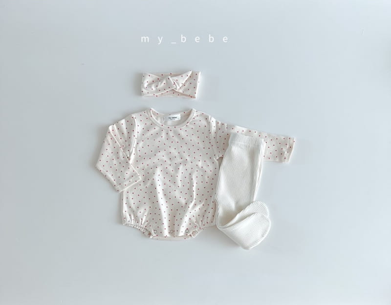My Bebe - Korean Baby Fashion - #smilingbaby - Hairbanf Bodysuit Set - 6