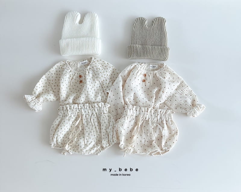 My Bebe - Korean Baby Fashion - #onlinebabyshop - Fall Bloomer Top Bottom Set - 4