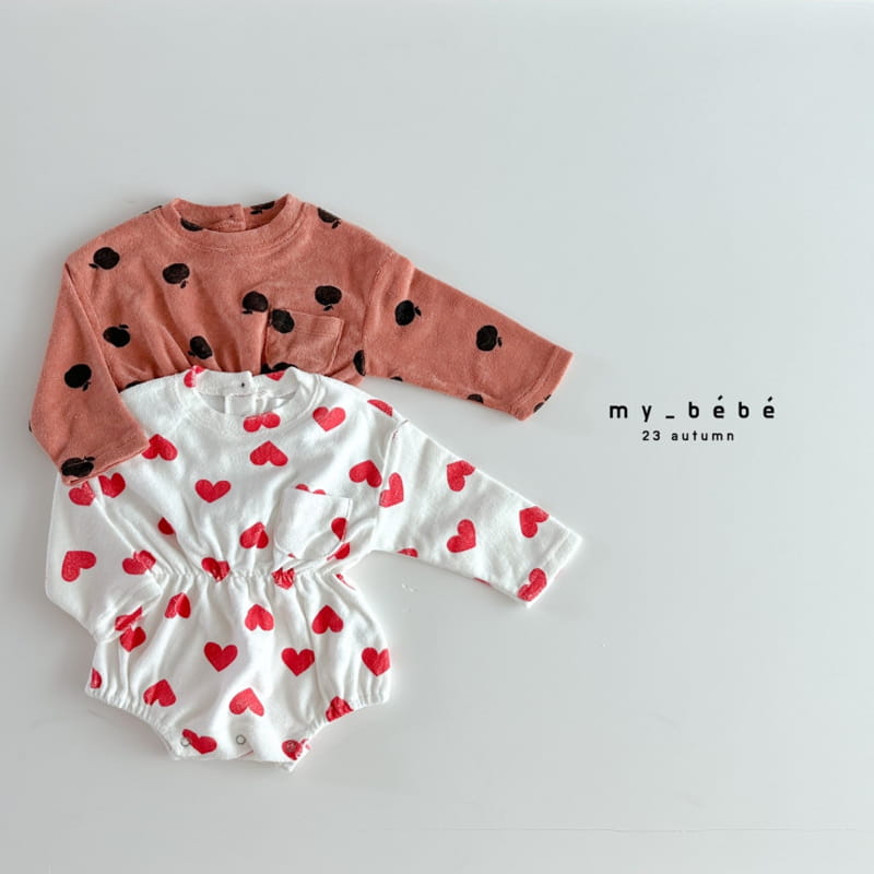 My Bebe - Korean Baby Fashion - #smilingbaby - Apple Heart Bodysuit