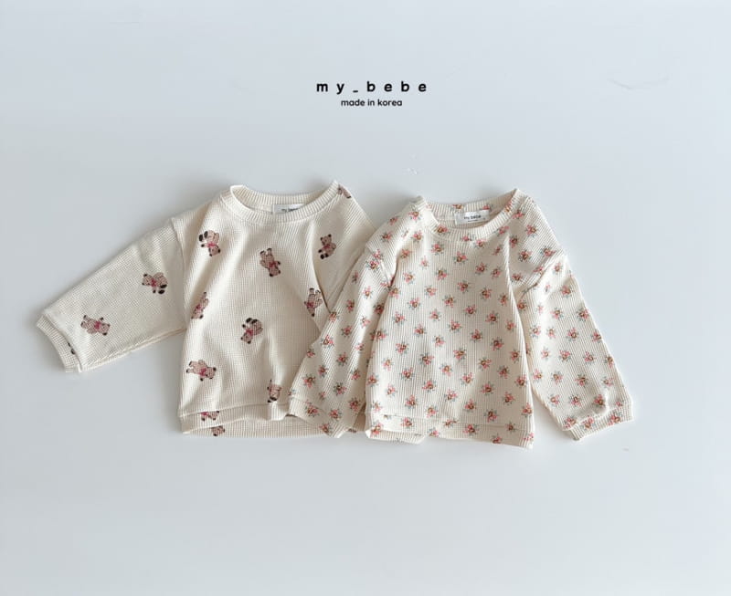 My Bebe - Korean Children Fashion - #kidzfashiontrend - Waffle Sweatshirt - 4