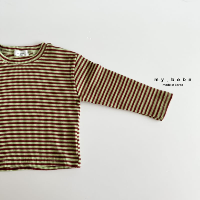 My Bebe - Korean Children Fashion - #childrensboutique - Stripes Rib Tee - 11