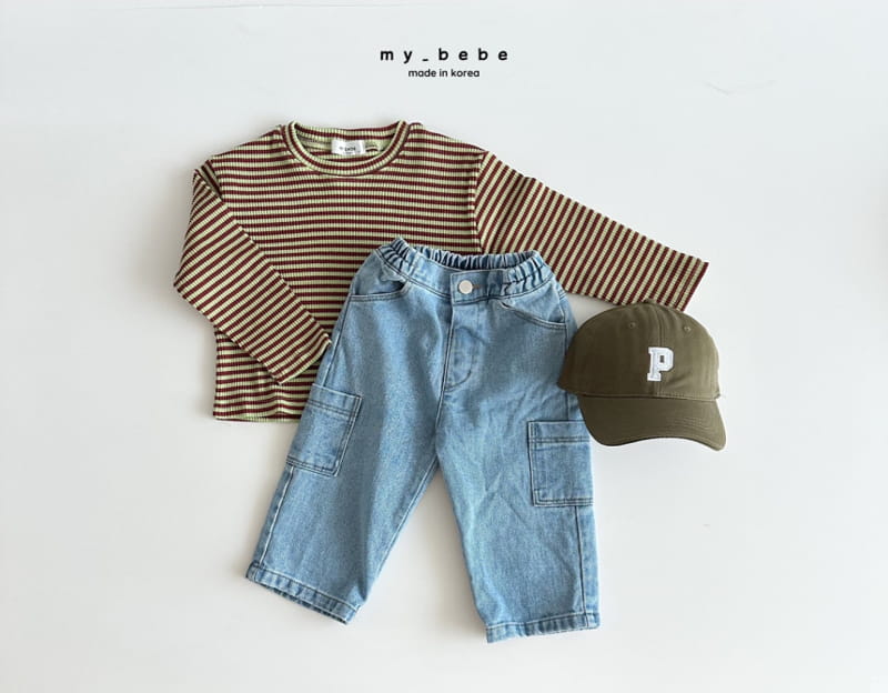 My Bebe - Korean Children Fashion - #designkidswear - Stripes Rib Tee - 12
