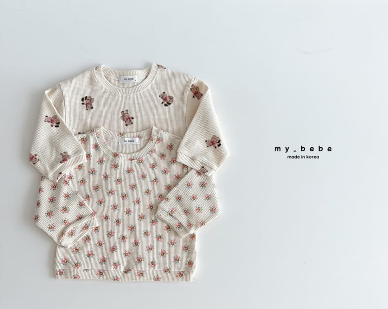 My Bebe - Korean Children Fashion - #kidzfashiontrend - Waffle Sweatshirt - 3