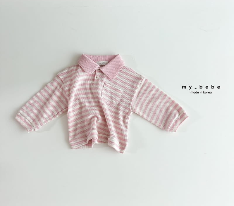 My Bebe - Korean Children Fashion - #minifashionista - Waffle Collar Tee - 9