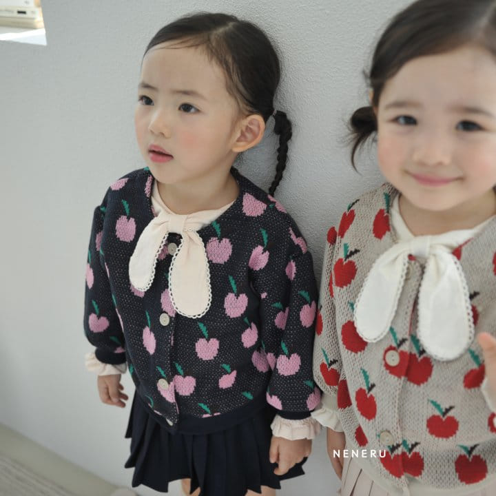 Neneru - Korean Baby Fashion - #babyootd - Apple Knit Carigan Bebe - 12