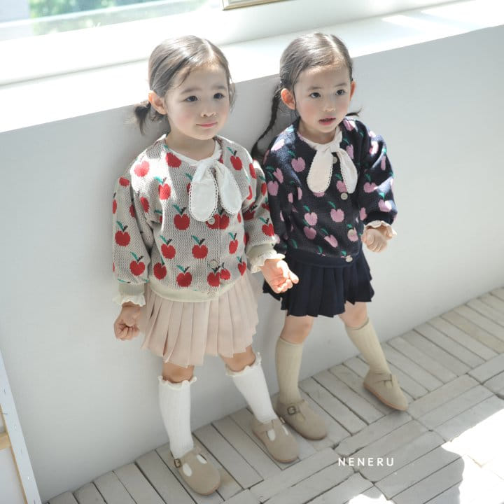 Neneru - Korean Baby Fashion - #onlinebabyboutique - Apple Knit Carigan Bebe