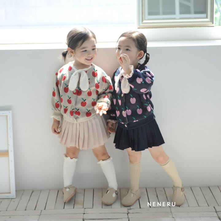 Neneru - Korean Baby Fashion - #onlinebabyshop - Apple Knit Carigan Bebe - 2