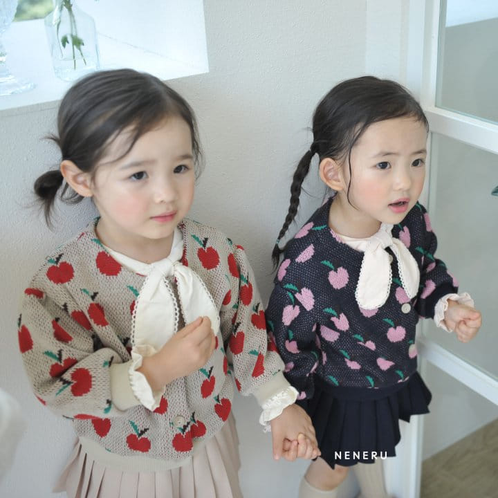 Neneru - Korean Baby Fashion - #smilingbaby - Apple Knit Carigan Bebe - 3