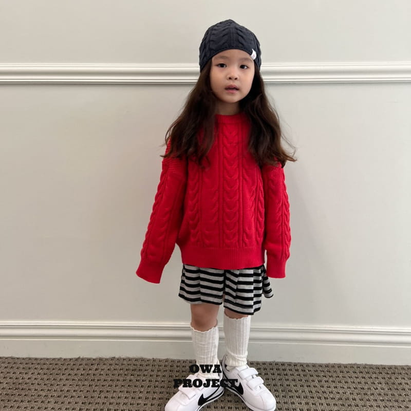 O Wa - Korean Children Fashion - #kidsshorts - Twist Knit Tee - 3
