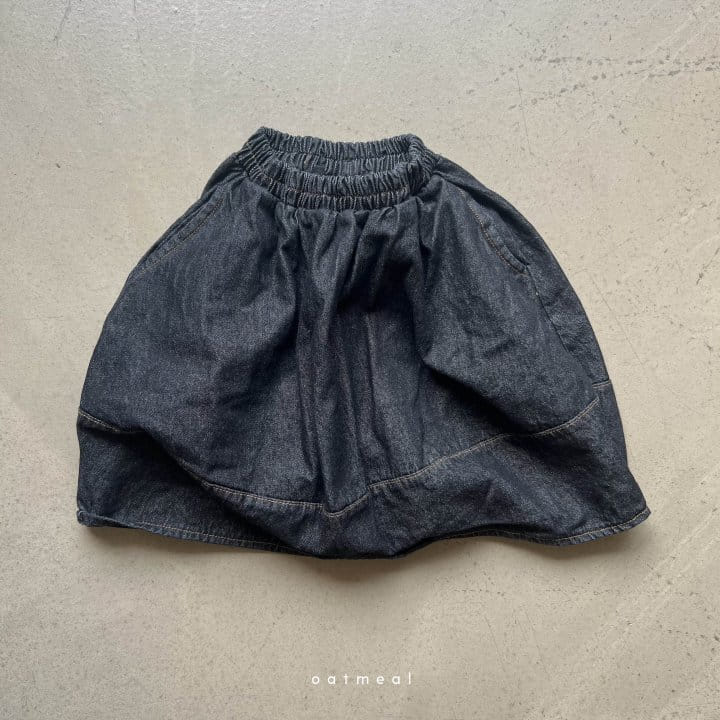 Oatmeal - Korean Children Fashion - #toddlerclothing - Ggongs Denim Skirt - 3