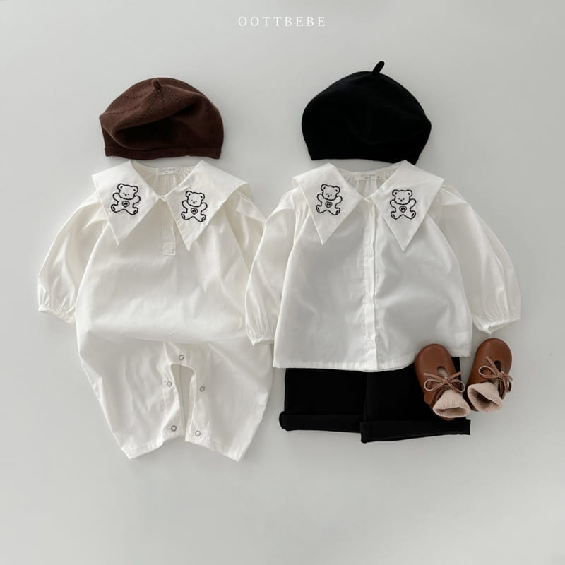 Oott Bebe - Korean Baby Fashion - #babyboutique - Heart Bear Collar Jumpsuit - 8