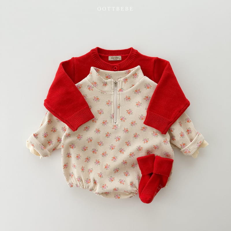 Oott Bebe - Korean Baby Fashion - #babyclothing - Small Waffle Anorak Bodysuit - 7
