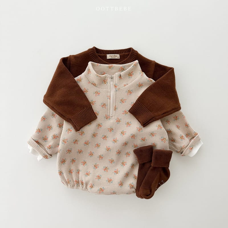 Oott Bebe - Korean Baby Fashion - #babyfashion - Small Waffle Anorak Bodysuit - 8