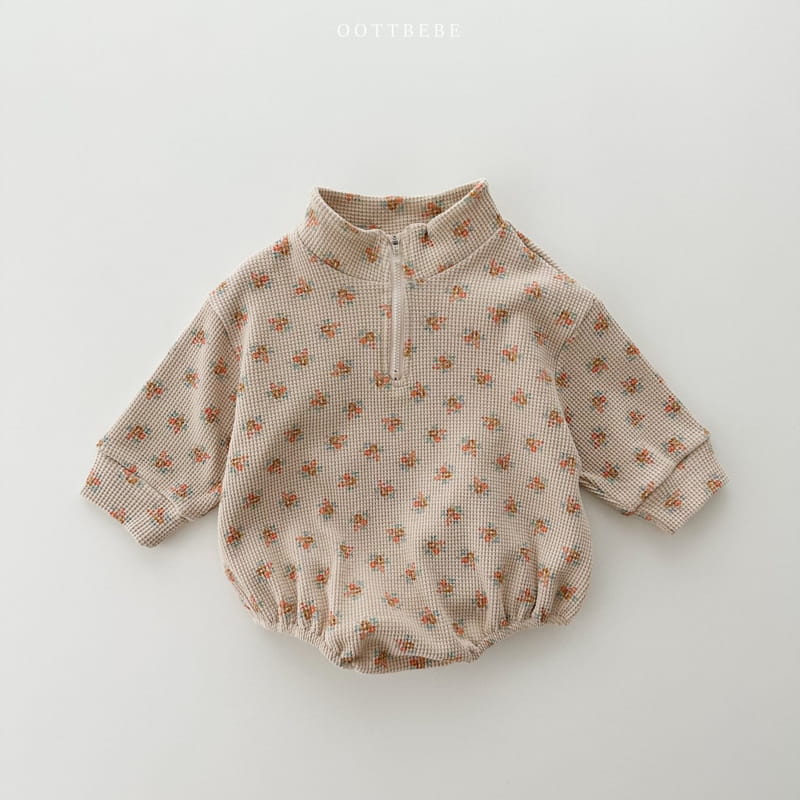Oott Bebe - Korean Baby Fashion - #babyoninstagram - Small Waffle Anorak Bodysuit - 12