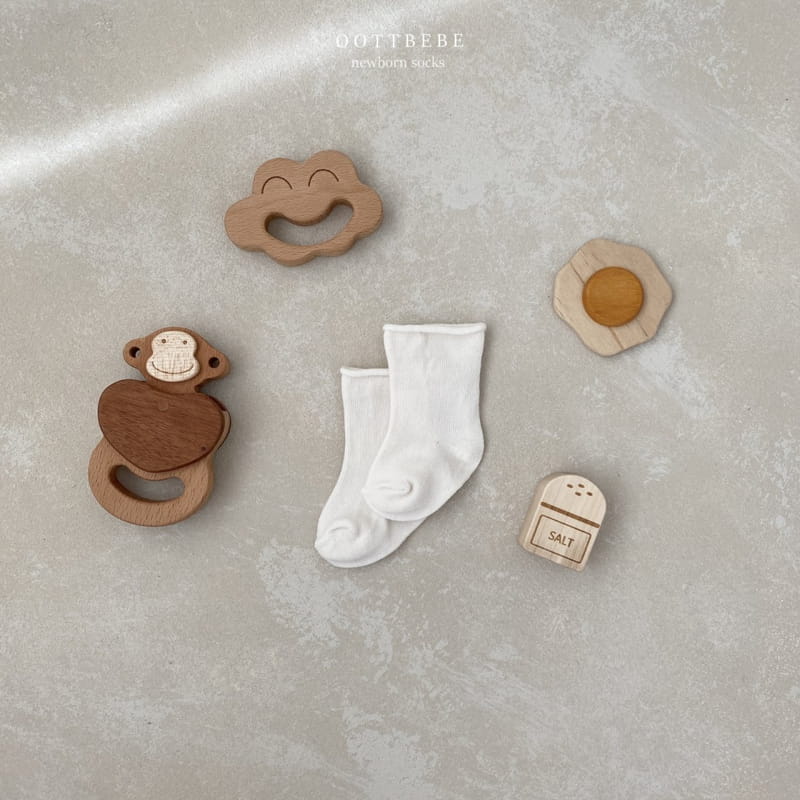 Oott Bebe - Korean Baby Fashion - #onlinebabyboutique - Baby Socks basic (cream+ivory) - 8
