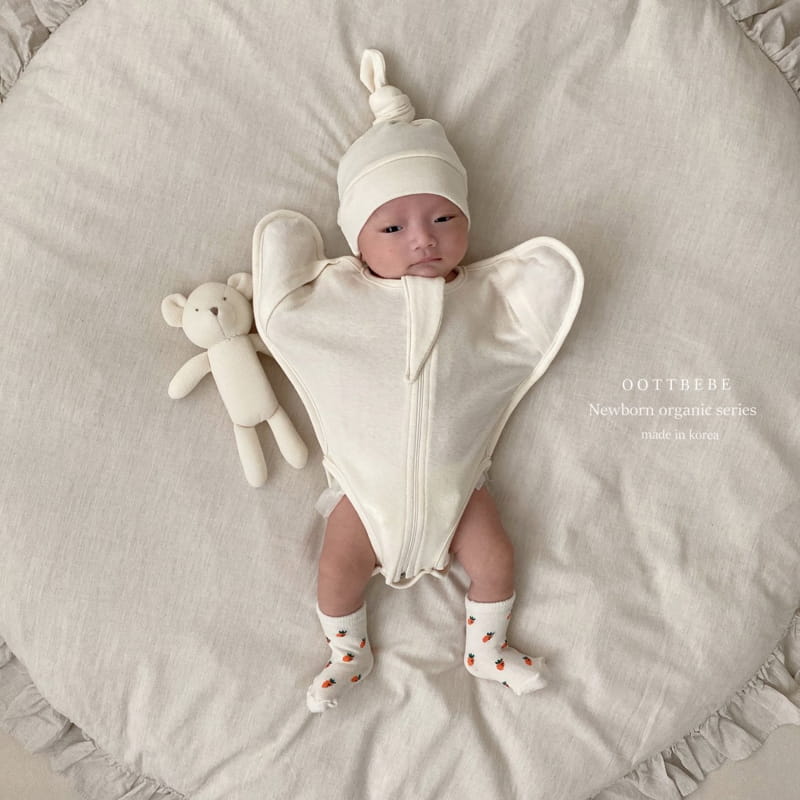 Oott Bebe - Korean Baby Fashion - #onlinebabyshop - Organic Wrap Bodysuit Cotton - 5