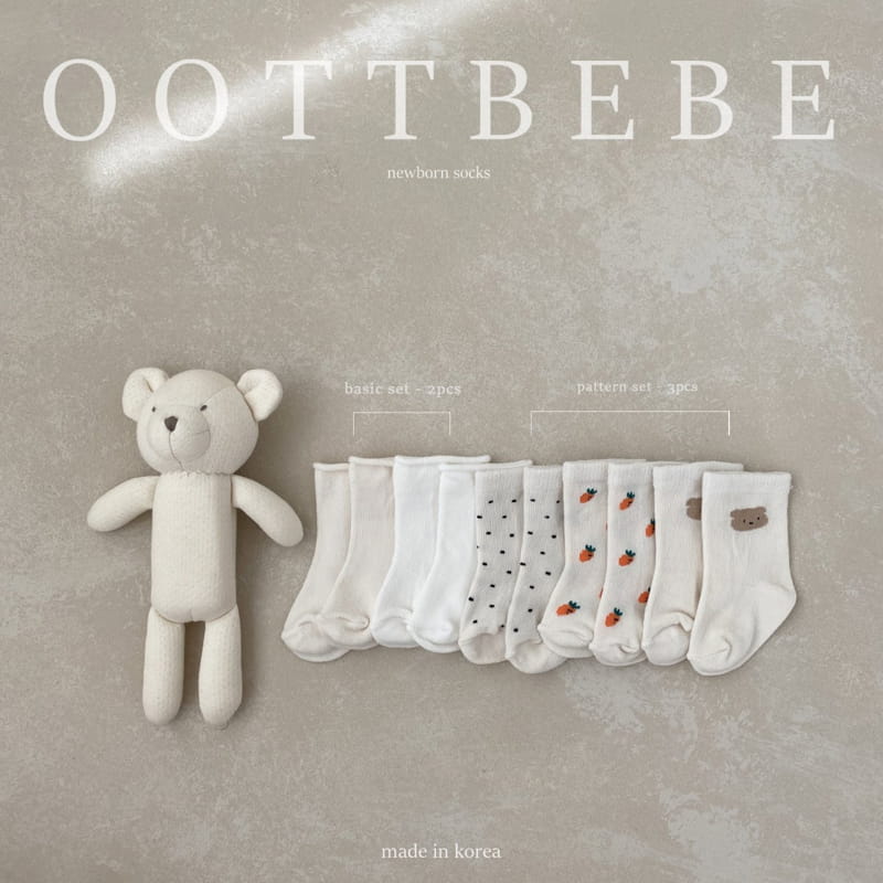 Oott Bebe - Korean Baby Fashion - #onlinebabyshop - Baby Socks pattern ( dot+carrot+bear) - 10