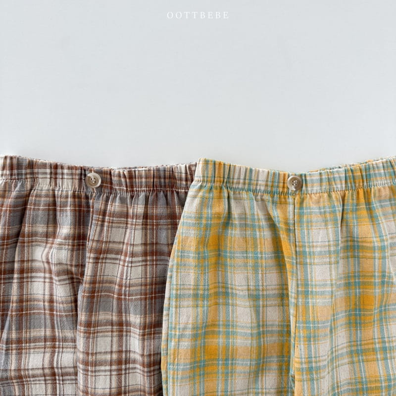 Oott Bebe - Korean Children Fashion - #childrensboutique - Minial Check Pants - 3