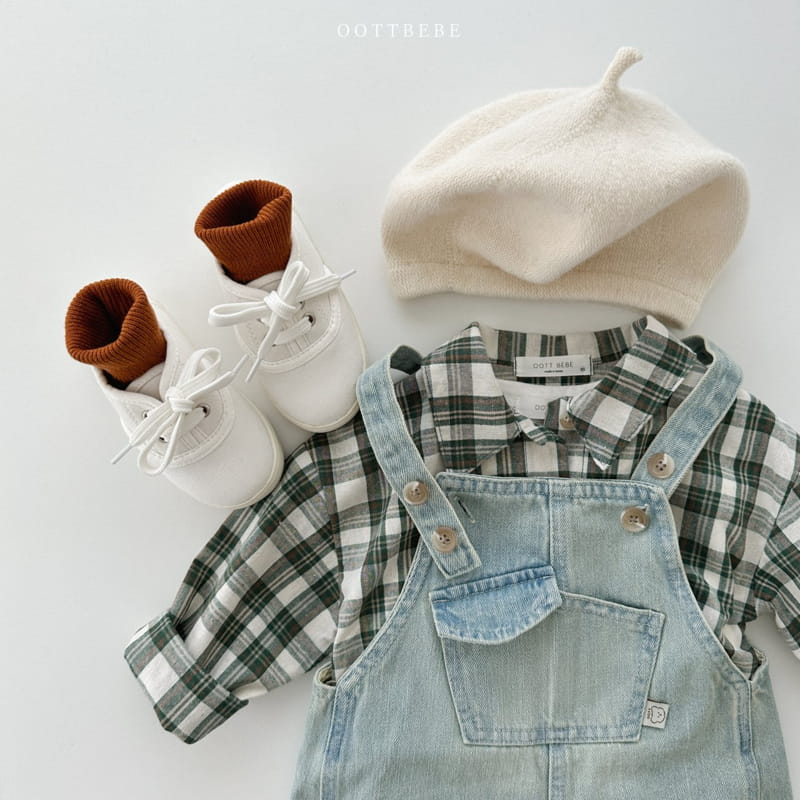 Oott Bebe - Korean Children Fashion - #kidsstore - Lobin Check Shirt - 9
