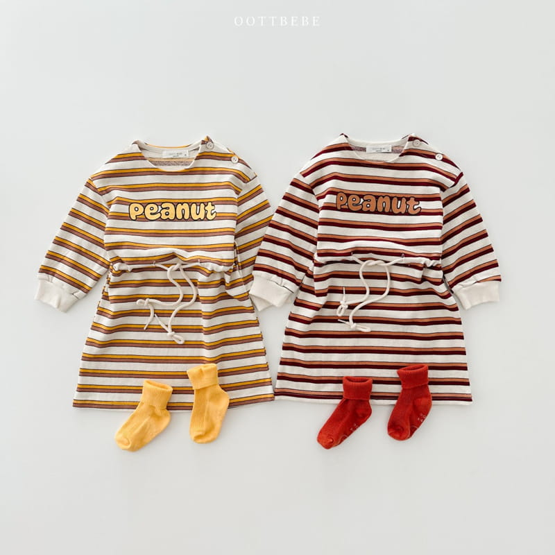 Oott Bebe - Korean Children Fashion - #toddlerclothing - Peanut Slit One-piece - 12