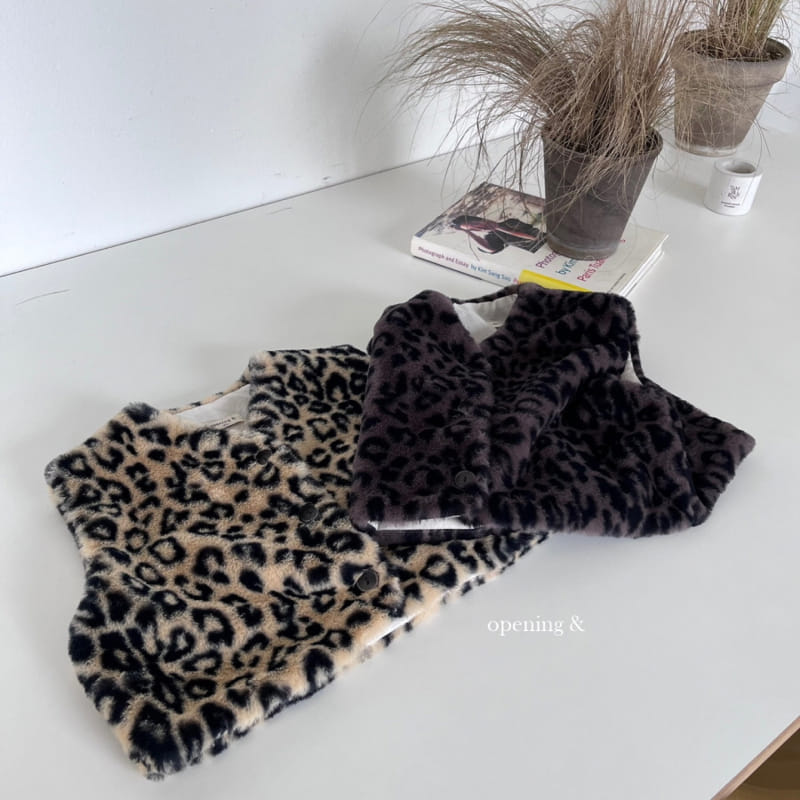 Opening & - Korean Children Fashion - #discoveringself - Leopard Vest