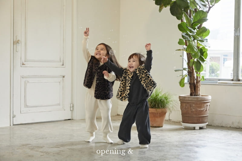 Opening & - Korean Children Fashion - #fashionkids - Leopard Vest - 2