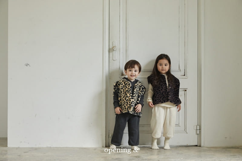 Opening & - Korean Children Fashion - #kidsshorts - Leopard Vest - 3