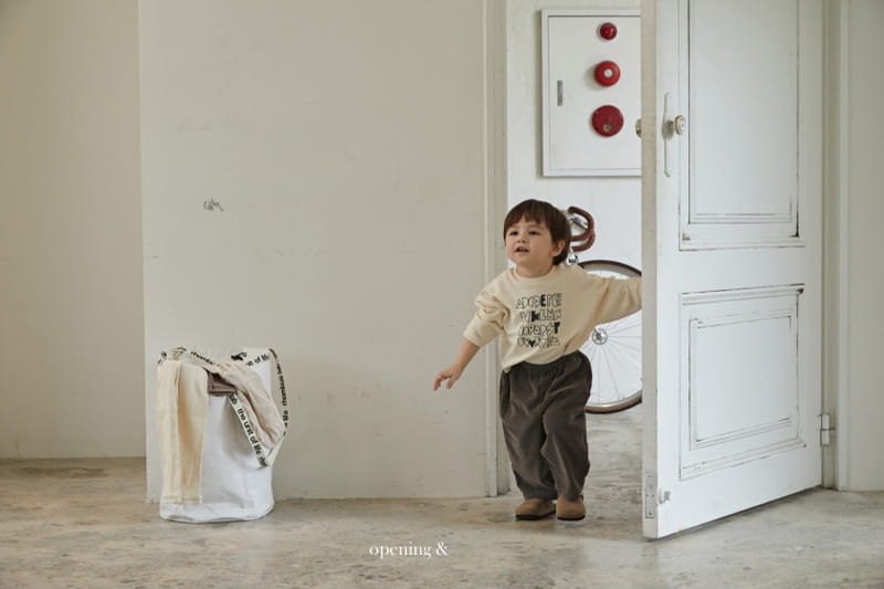 Opening & - Korean Children Fashion - #kidsshorts - Alpabet Sweatshirt - 5