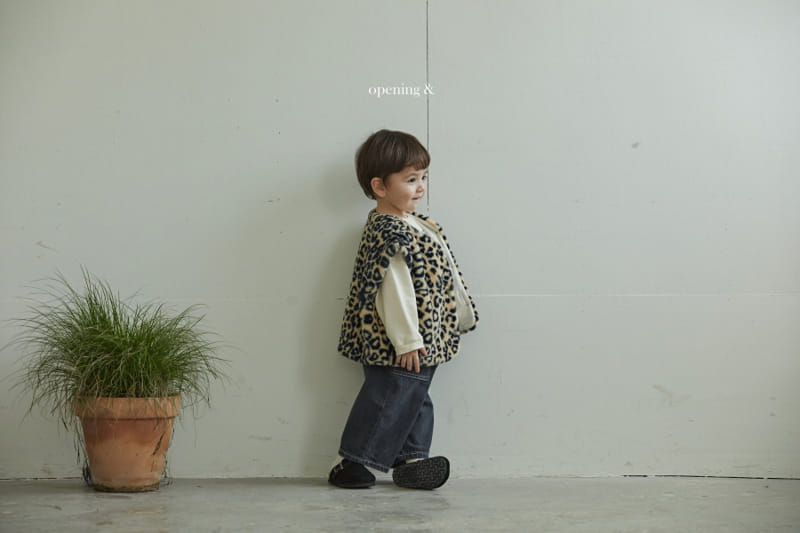 Opening & - Korean Children Fashion - #minifashionista - Leopard Vest - 9