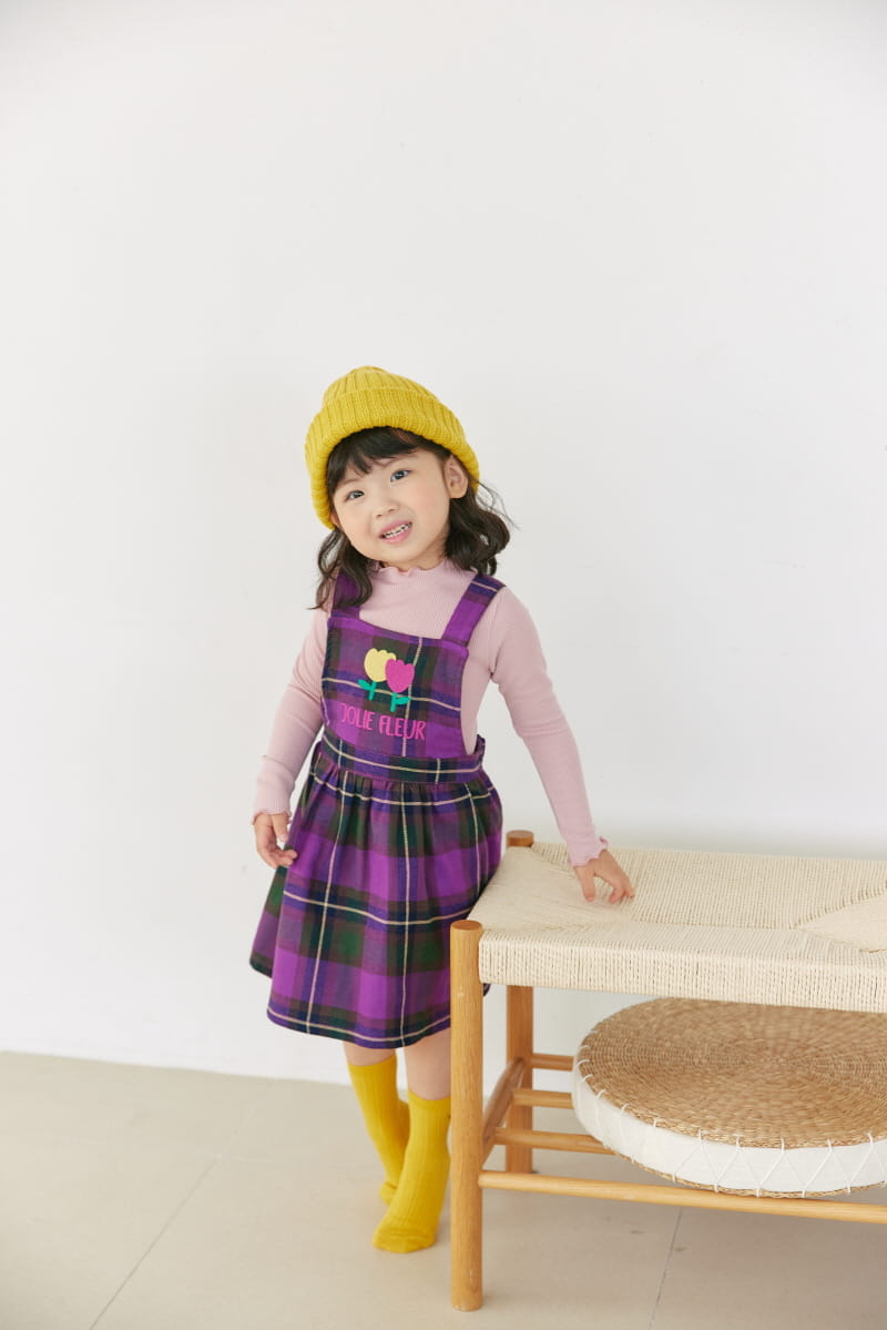 Orange Mom - Korean Children Fashion - #Kfashion4kids - Check Dungarees One-piece - 6