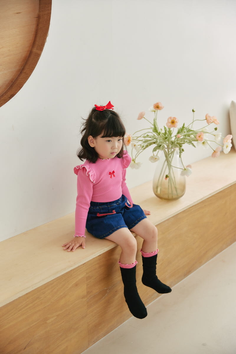 Orange Mom - Korean Children Fashion - #childofig - Ribbon Bear Skirt Pants - 9