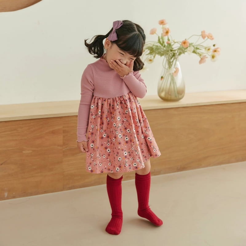Orange Mom - Korean Children Fashion - #childofig - Rib Color One-piece - 2