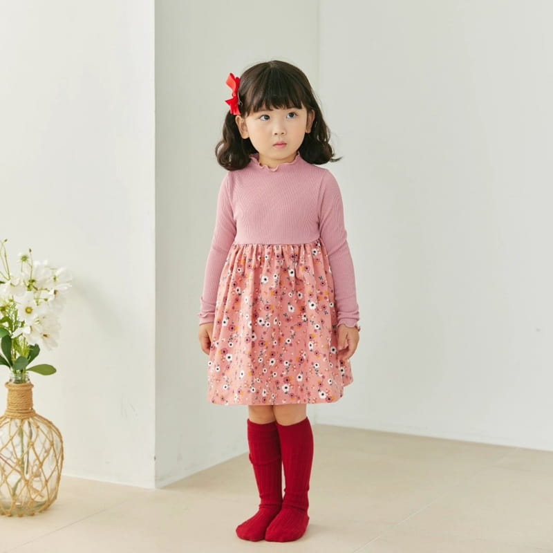 Orange Mom - Korean Children Fashion - #childofig - Rib Color One-piece - 3