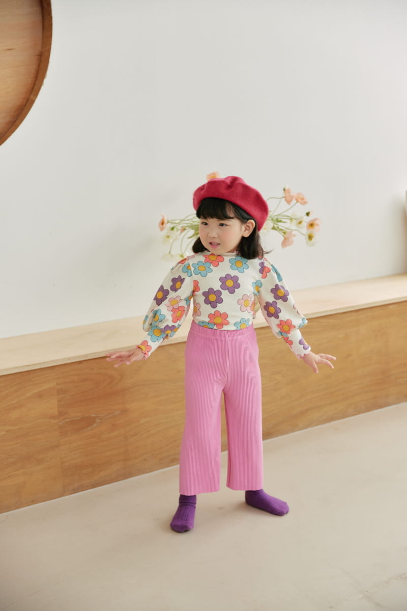 Orange Mom - Korean Children Fashion - #childrensboutique - Puff Flower Tee - 8